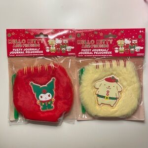 Sanrio Hello Kitty Kuromi & Pompompurin Christmas Fuzzy Journals Set